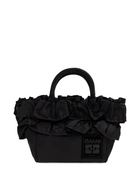 GANNI ruffle-detail tote bag