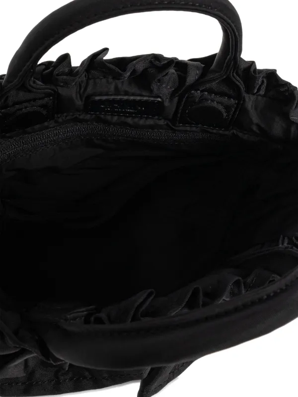 GANNI Mini Ruffled Tote Bag | Black | FARFETCH