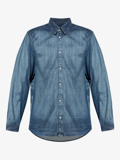 Diesel camisa de mezclilla fluida estilo príncipe de Gales