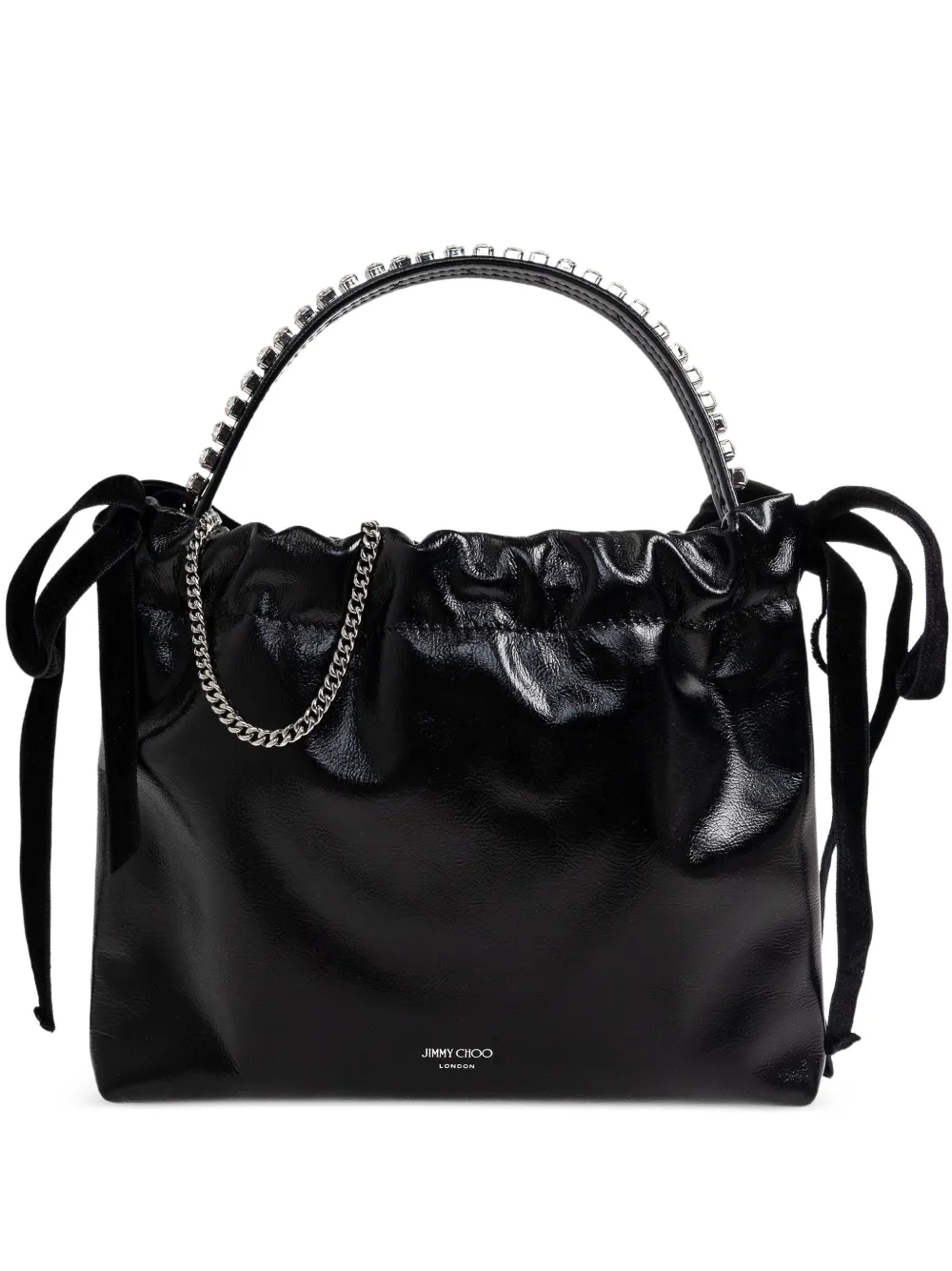 Jimmy Choo logo-print drawstring tote bag | Black | Image 1