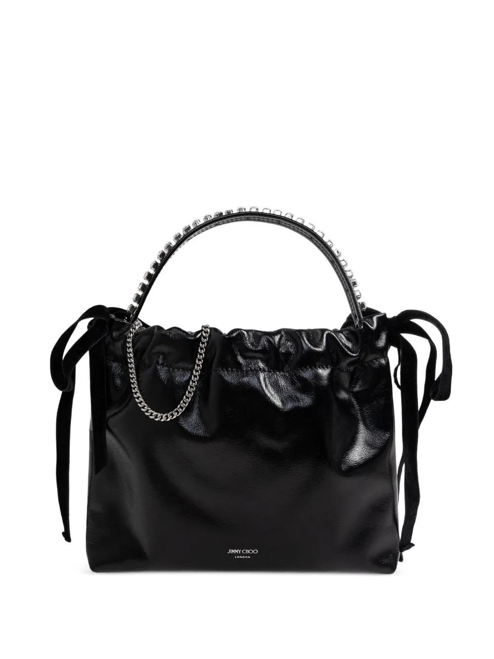 Jimmy Choo logo-print drawstring tote bag | Black | Image 1