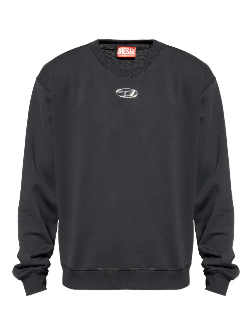 Diesel sudadera con placa del logo | negro | Image 1