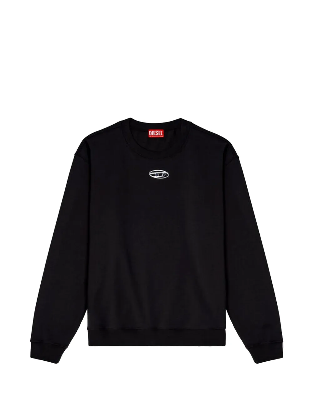 Diesel Sweater met logoplakkaat Zwart