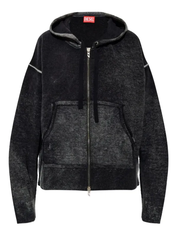 DIESEL ジップパーカーブラックM Diesel M-Hermine ジップ パーカー DIESEL ブラック フルジップ パーカー M