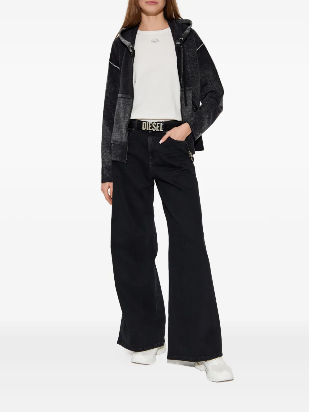 Diesel M-Hermine zip-up hoodie - Zwart