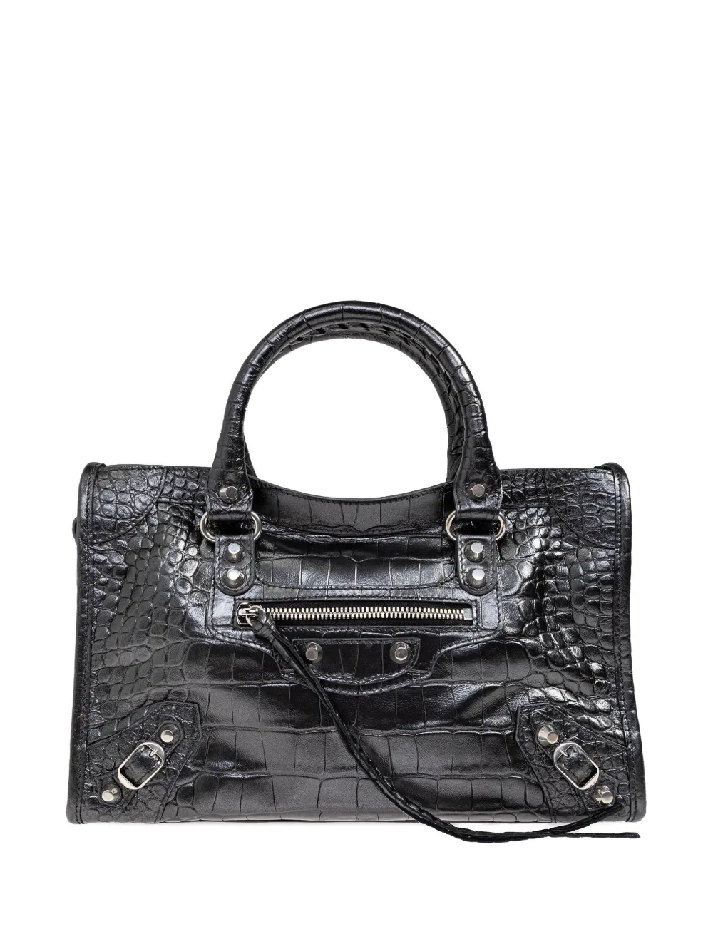 Balenciaga Le city crocodile-effect tote bag - Nero