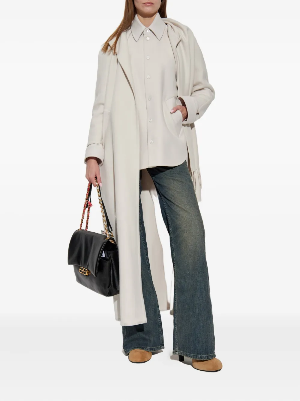 Balenciaga logo-embroidered shirt - Beige