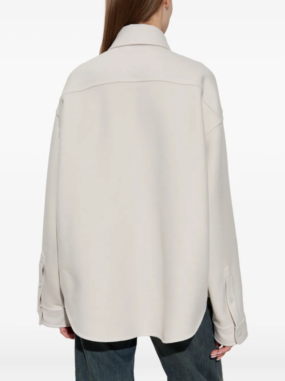 Balenciaga Shirt met geborduurd logo Beige