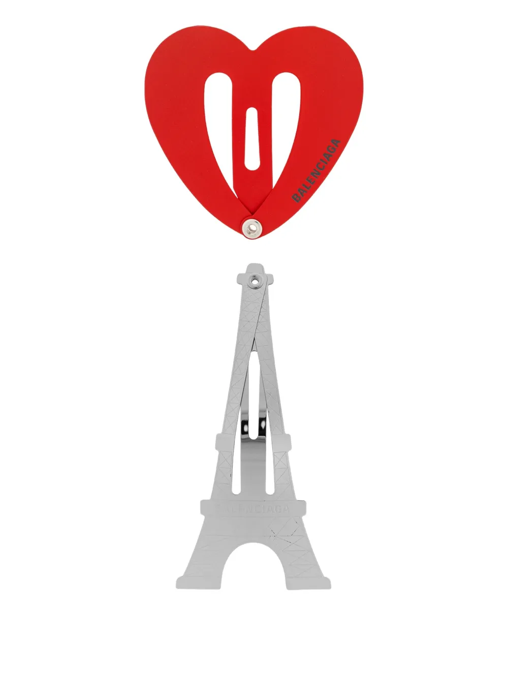 Balenciaga Eiffel-tower Hair Clip (set Of Two) In Silver