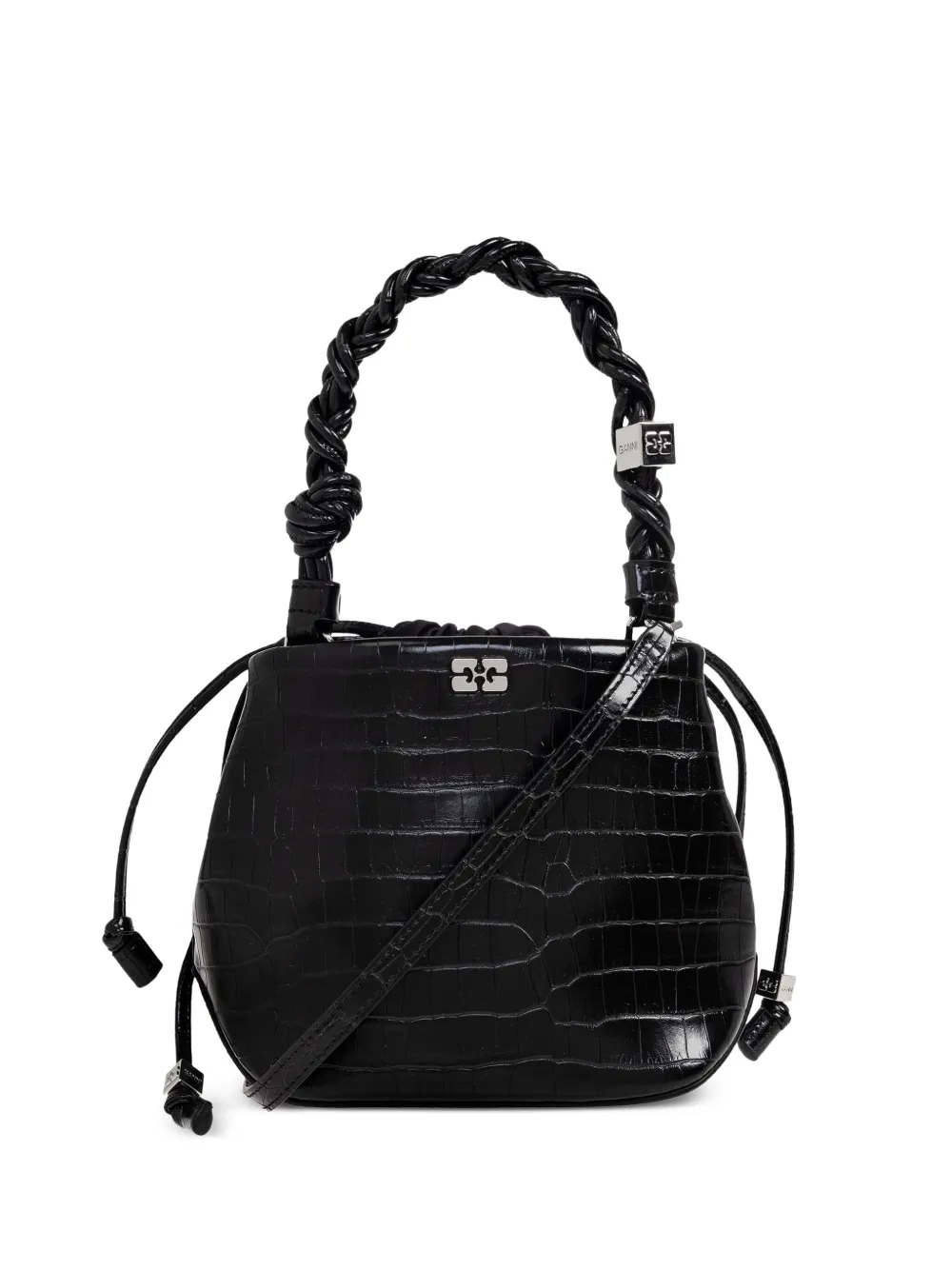 GANNI tote con efecto de piel de cocodrilo | negro | Image 1