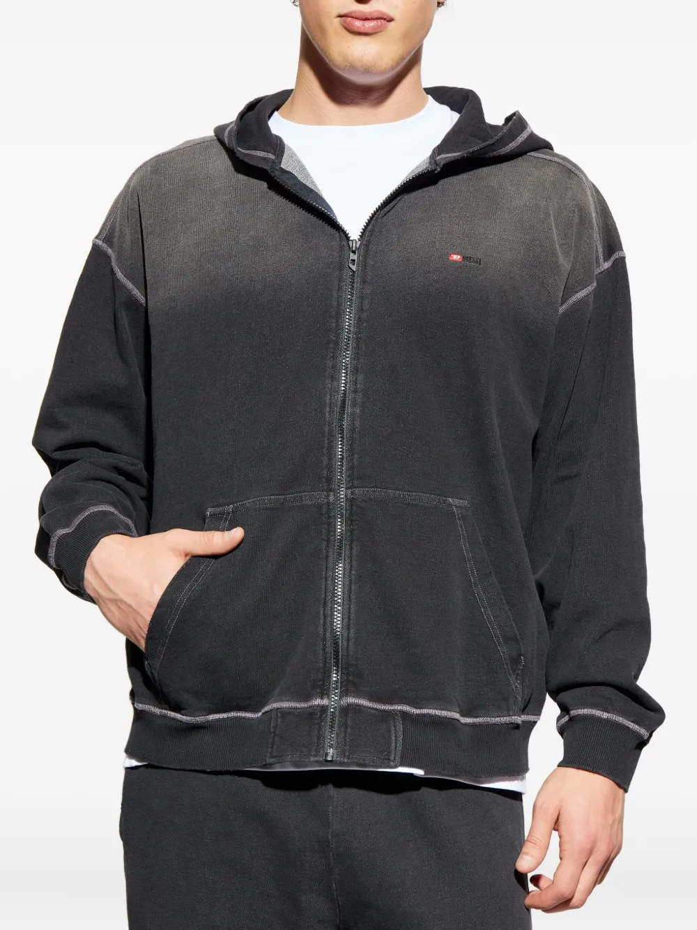 Diesel S-Blaxto hoodie met ritssluiting Grijs