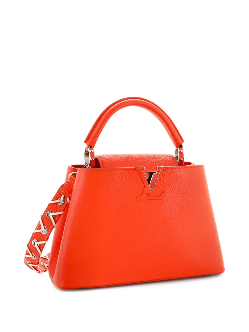 Pre-owned Louis Vuitton Capucines Bag Leather With Whipstitch Strap Bb Satchel