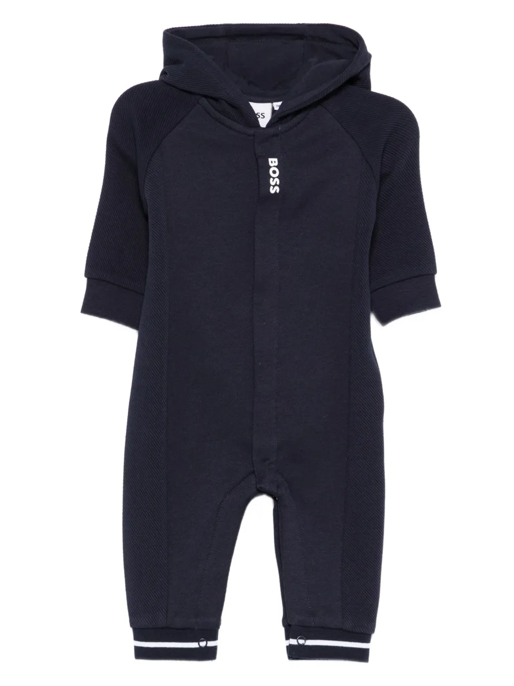 BOSS Kidswear Geribbelde romper met capuchon Blauw