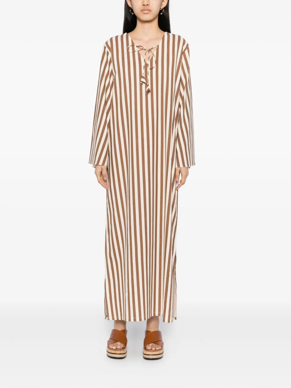 Bambah Amazon gestreepte jurk - Bruin