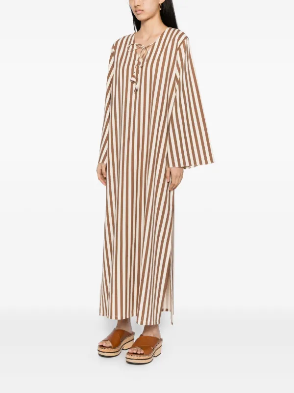 Bambah Amazon Striped Dress | Brown
