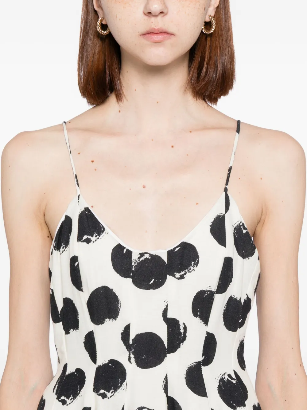 Bambah Maxi-jurk met stippen Beige