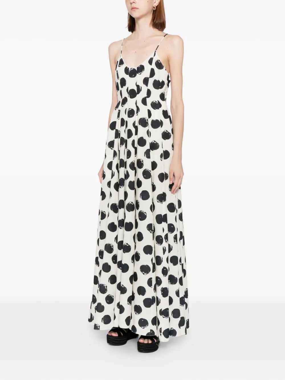 Bambah Maxi-jurk met stippen Beige