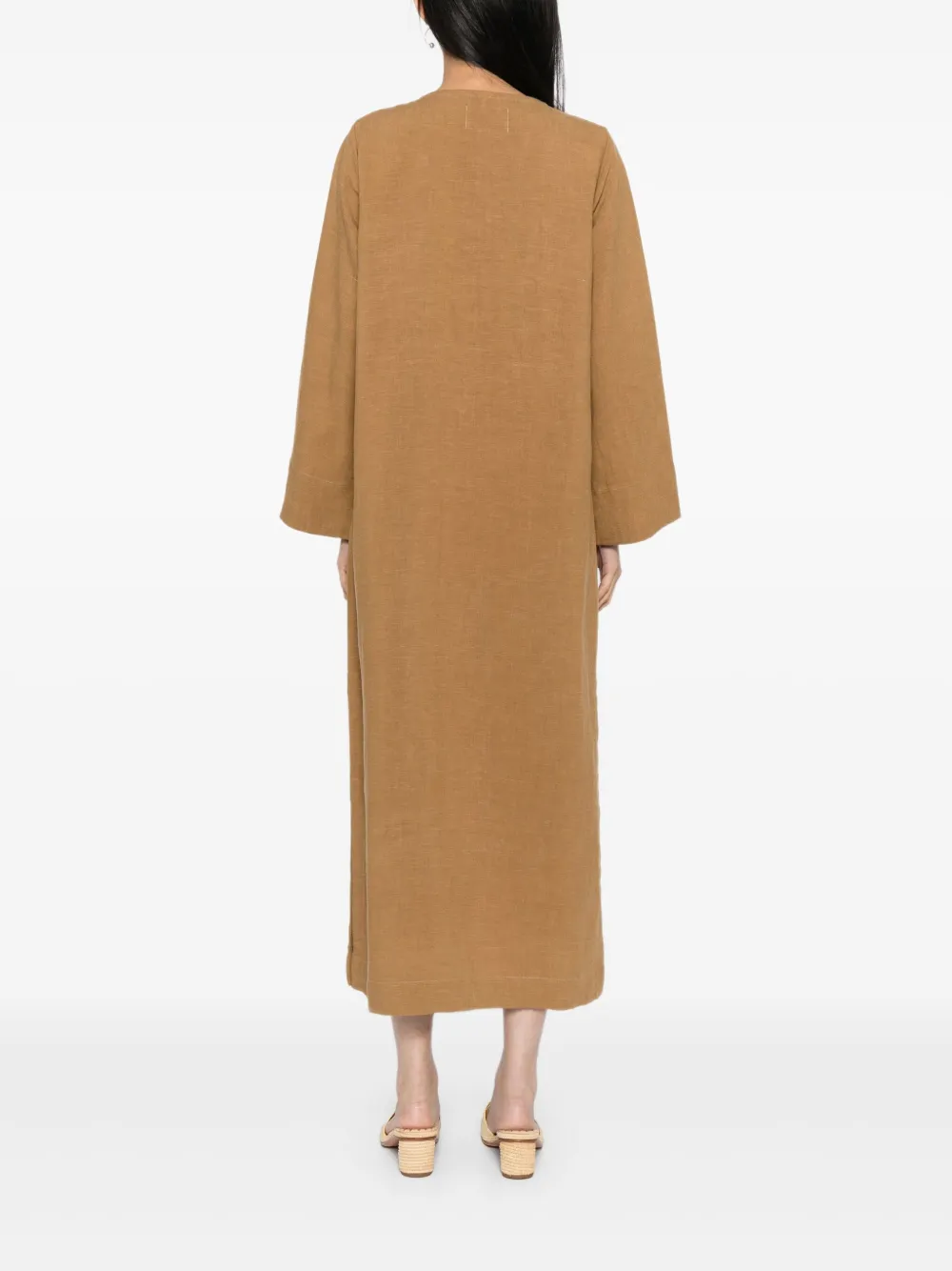 Bambah Gestrikte maxi-jurk Bruin