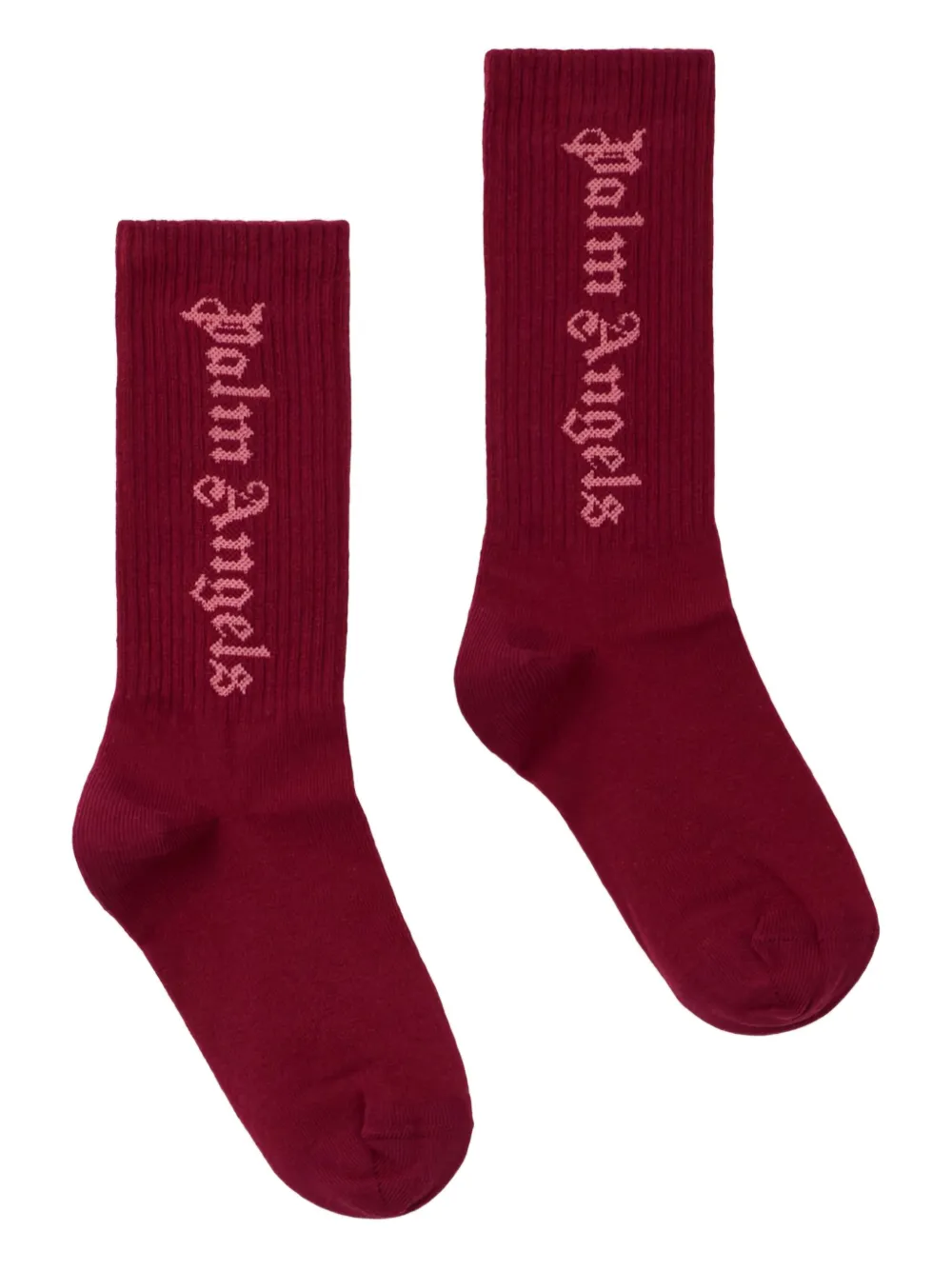 Palm Angels Kids Calzini con ricamo - Rosso