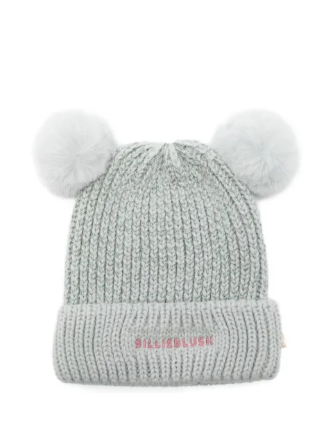 Billieblush pompom embroidered beanie hat