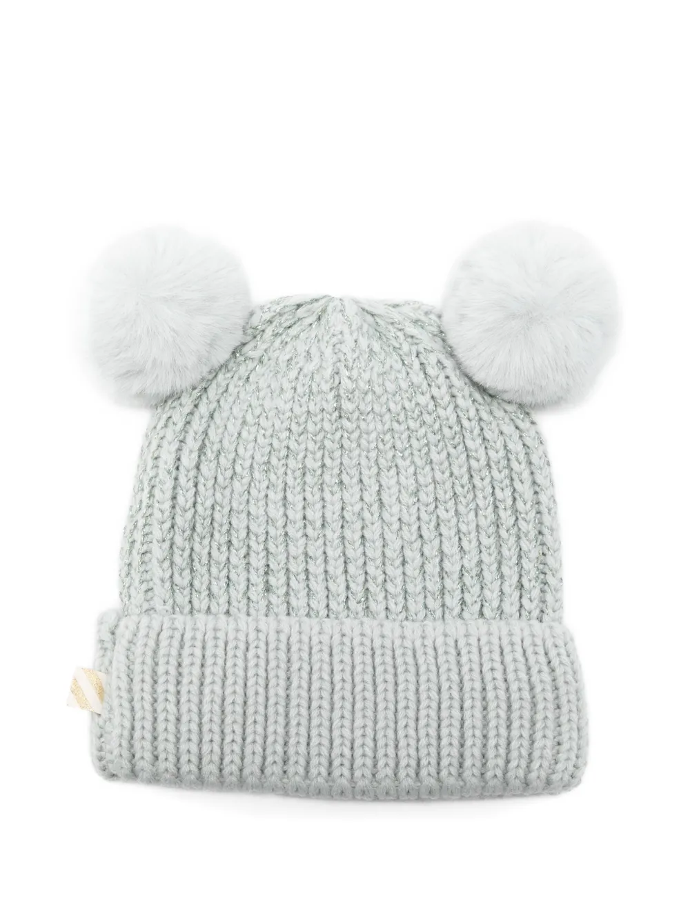 Billieblush pompom embroidered beanie hat - Grijs