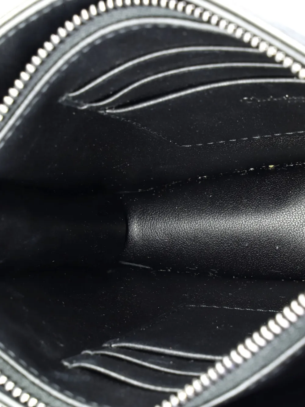 Pre-owned Dior Caro Zipped Pouch With Chain Diamond Motif Cannage Calfskin Crossbody Bag