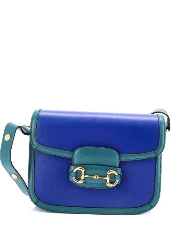 Gucci Pre-owned Horsebit 1955 Leather Small Shoulder Bag in Blue