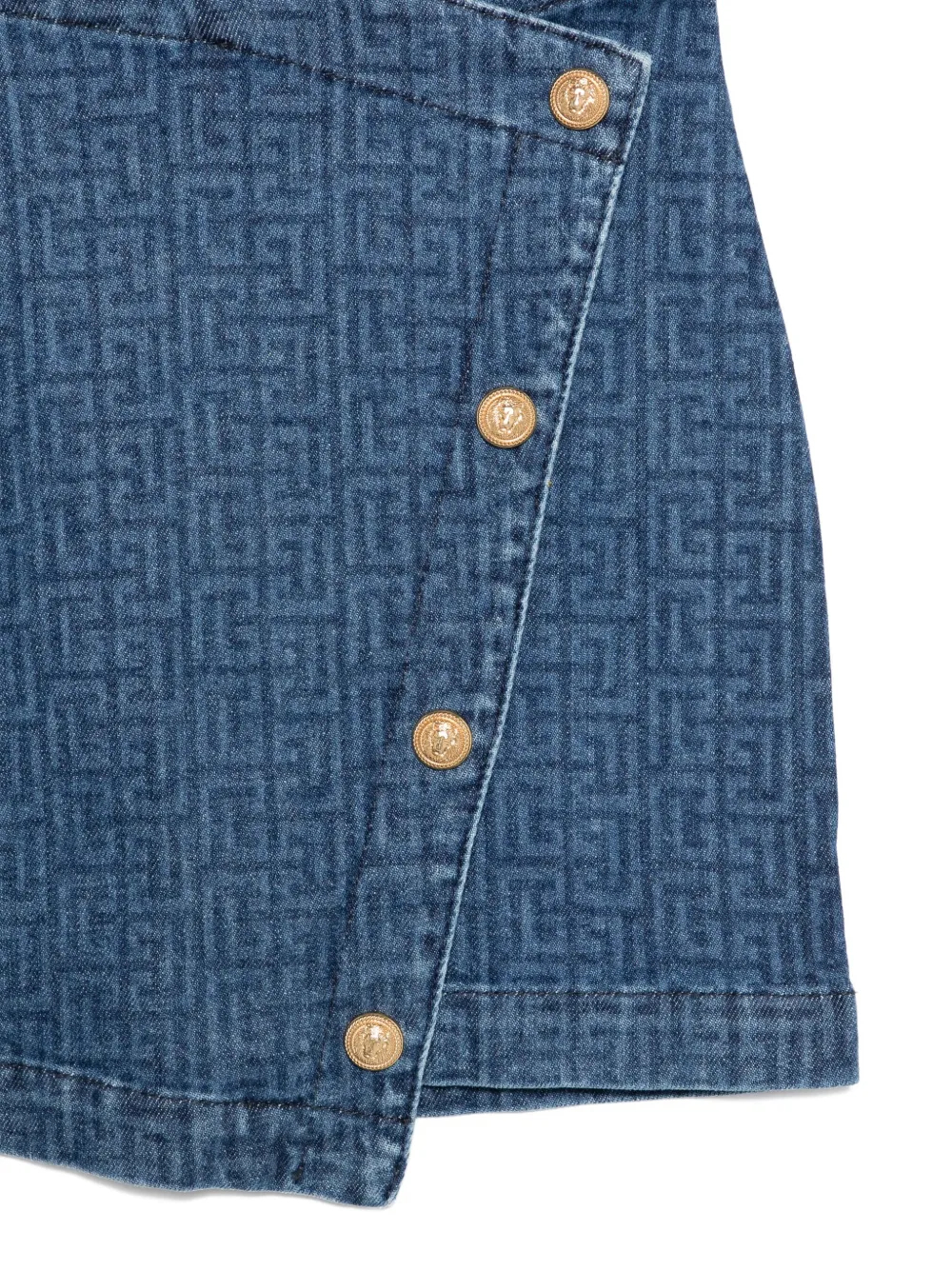 Balmain Kids Rok verfraaid met knopen en patroon Blauw
