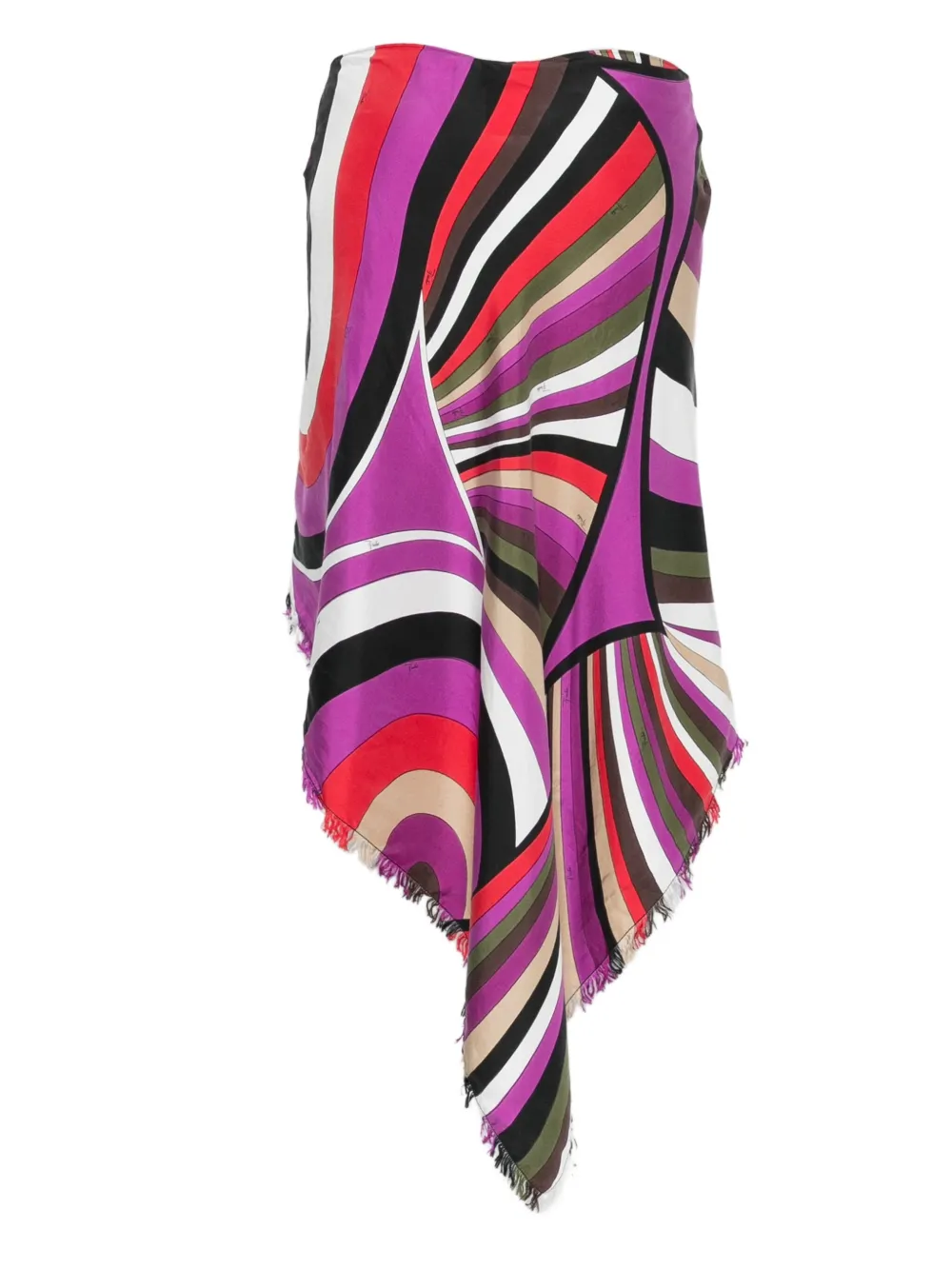 PUCCI Pre-Owned Zijden mini-rok met Iride-print en franje - Roze