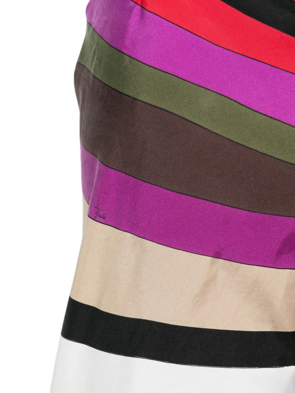 Pre-owned Pucci Iride-print Frayed Silk Mini Skirt In Pink