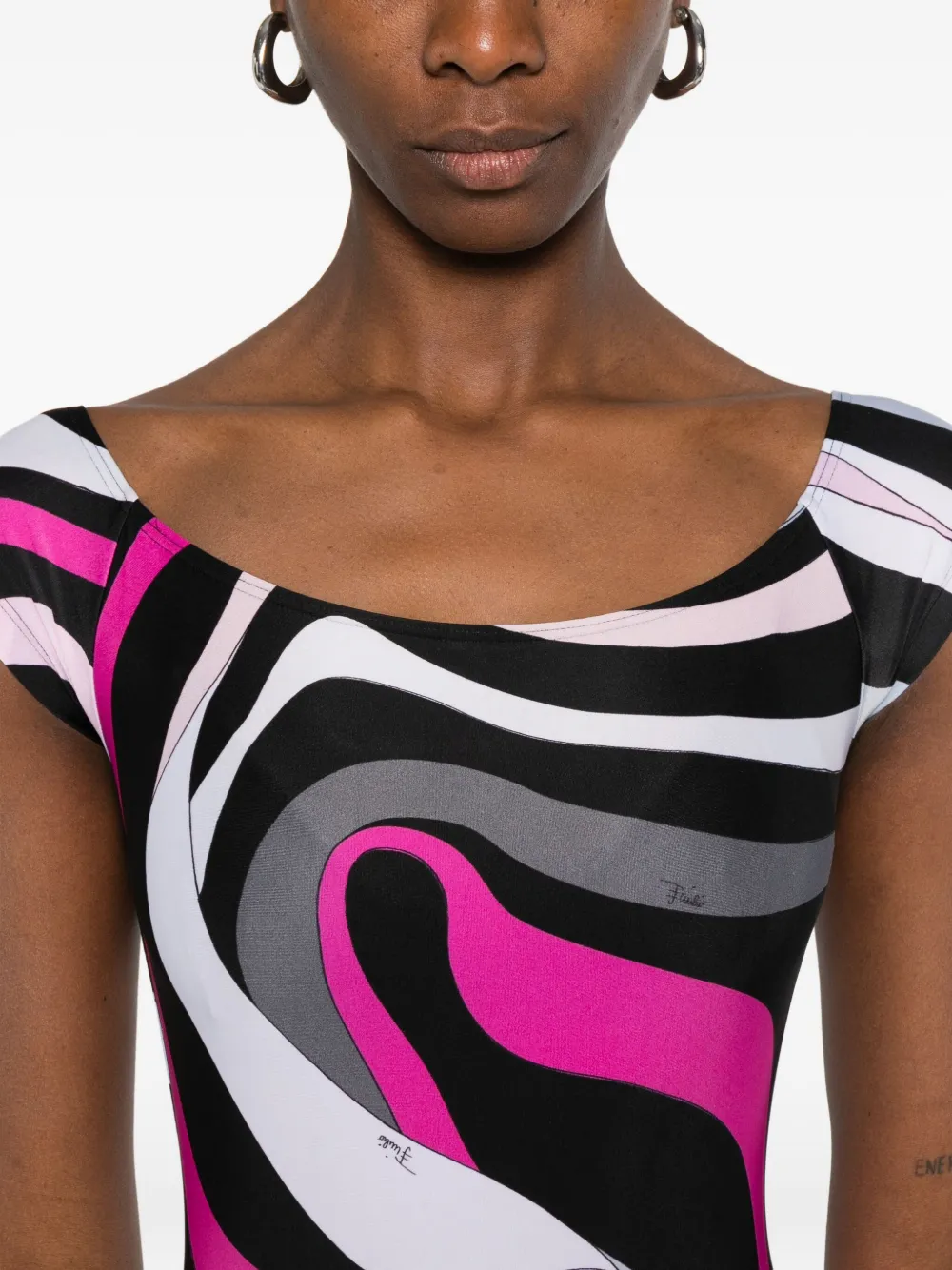 PUCCI Pre-owned Marmo-print Playsuit In Black