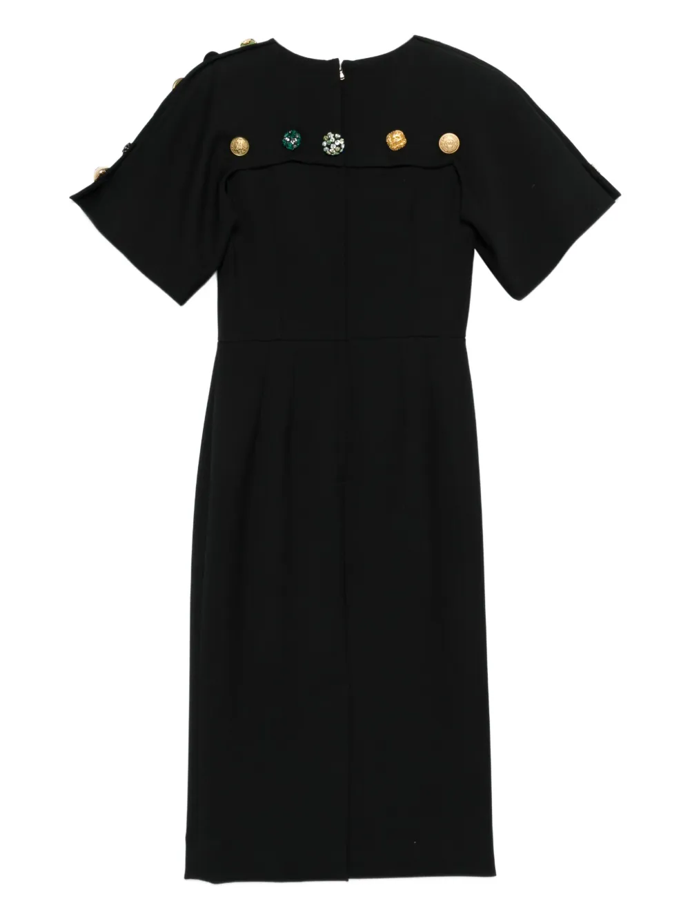 Dolce & Gabbana Pre-Owned Midi-jurk met A-lijn en verfraaid met knoop - Zwart