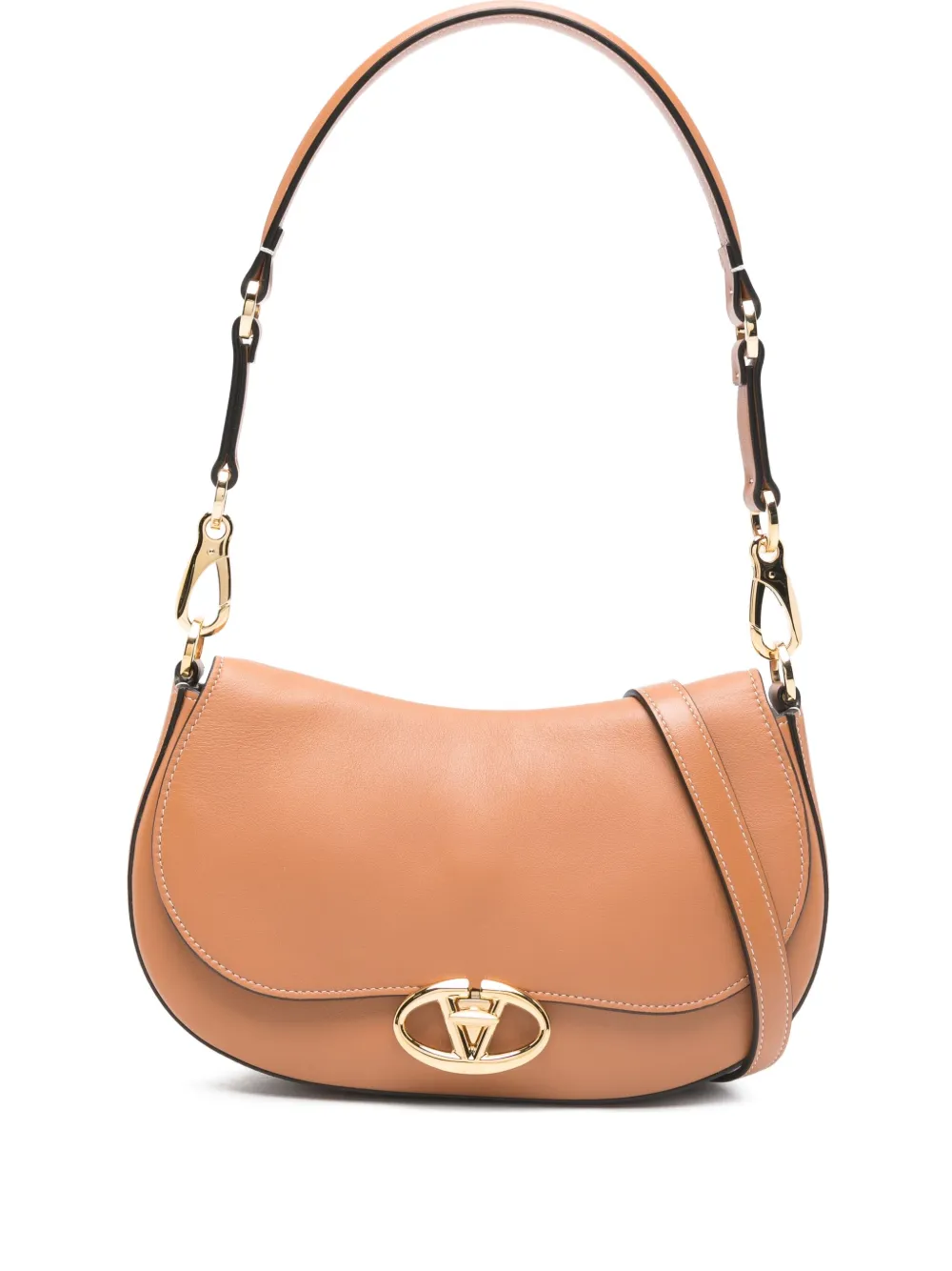 Valentino Garavani Pre-Owned Borsa a spalla Ohval con applicazione logo - Toni neutri