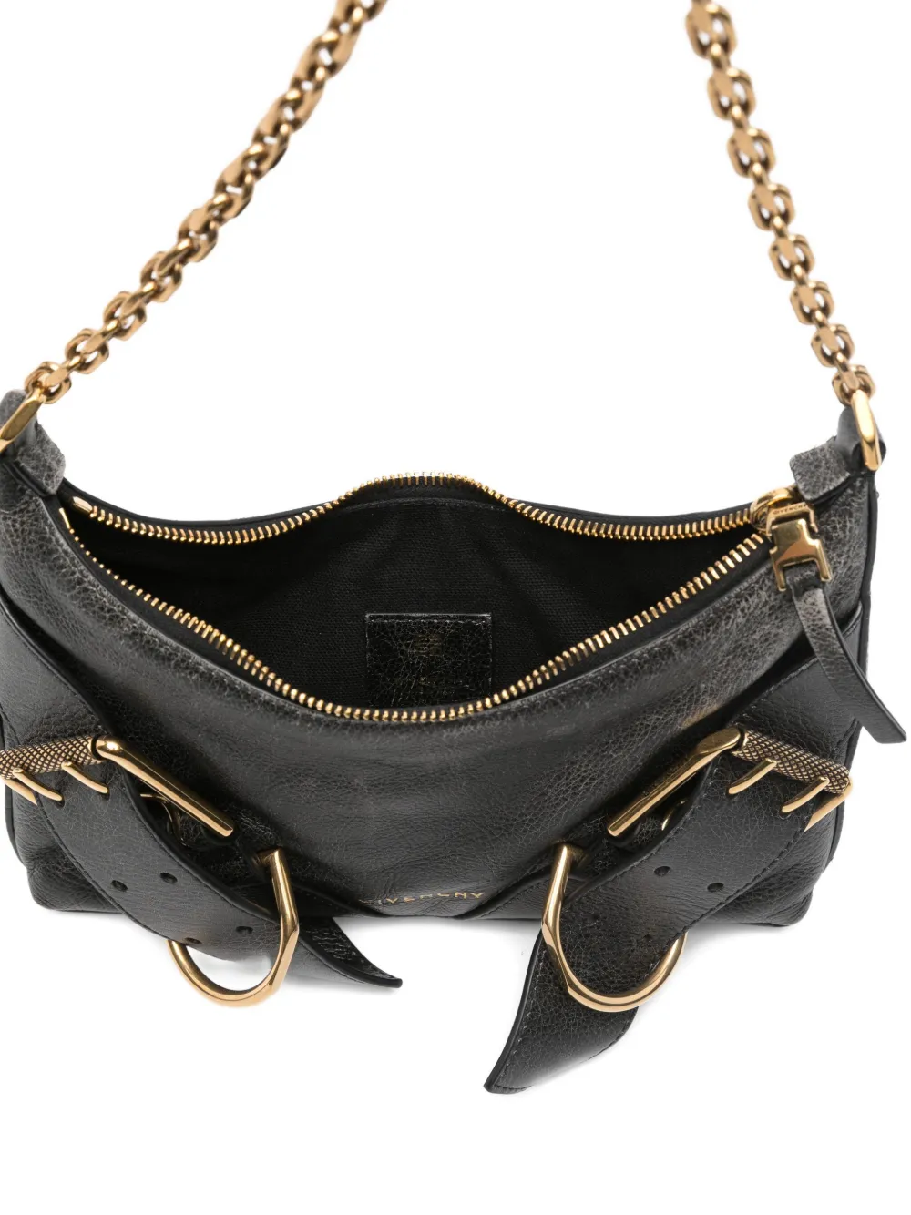 GIVENCHY Pre-owned Voyou Boyfriend Leather Shoulder Bag In Black