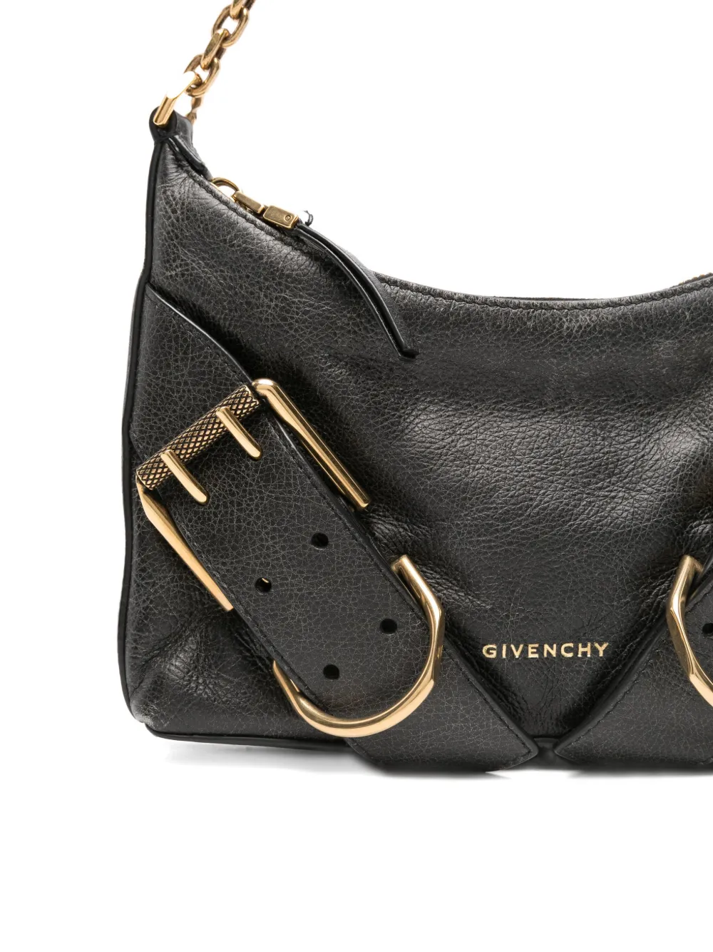 GIVENCHY Pre-owned Voyou Boyfriend Leather Shoulder Bag In Black