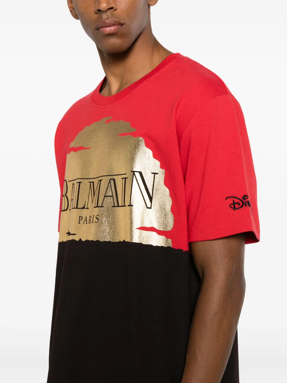 Pre-owned Balmain X Disney Sunset-print T-shirt In Red