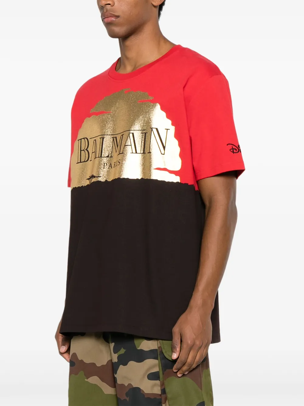 Pre-owned Balmain X Disney Sunset-print T-shirt In Red