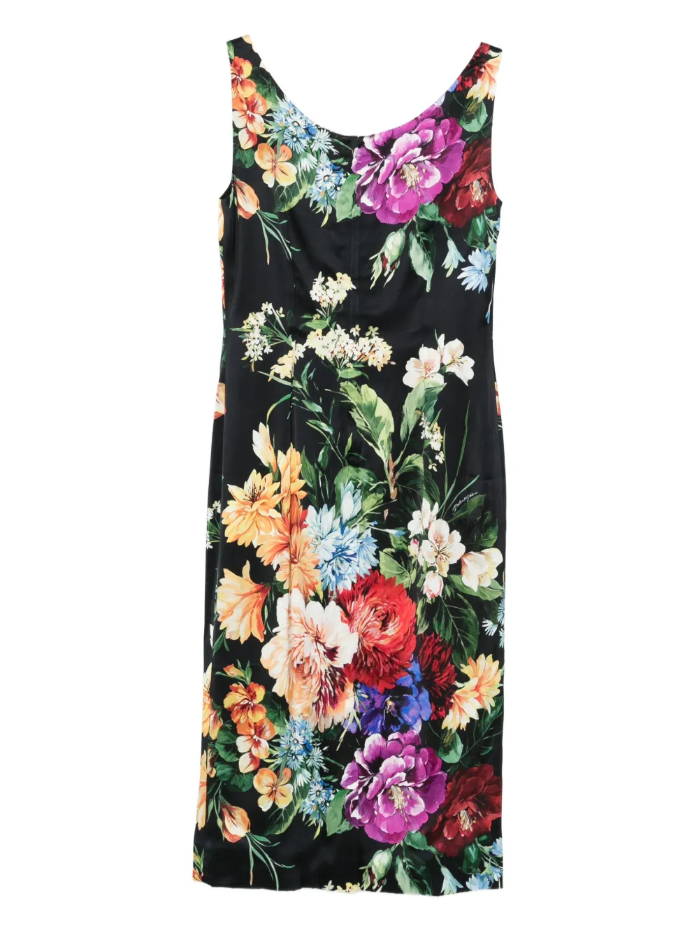 Dolce & Gabbana Pre-Owned Midi-jurk met bloemenprint - Zwart
