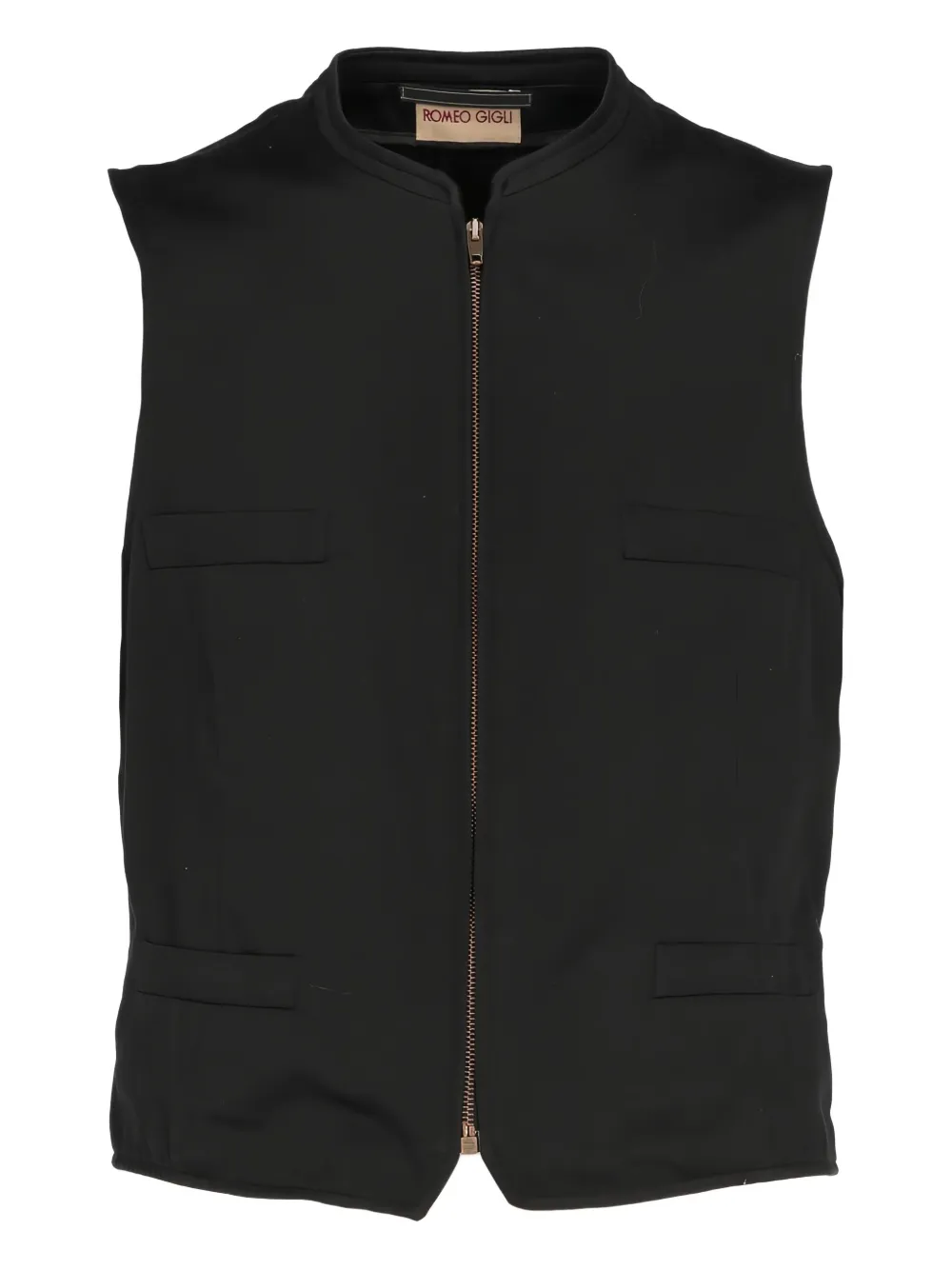 Romeo Gigli Pre-Owned 1990s zip-up waistcoat | Black | Image 1