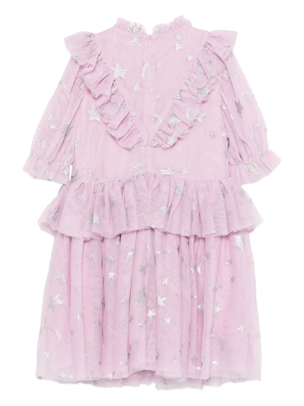 Stella McCartney Kids Jurk met sterpatroon en ruches Paars