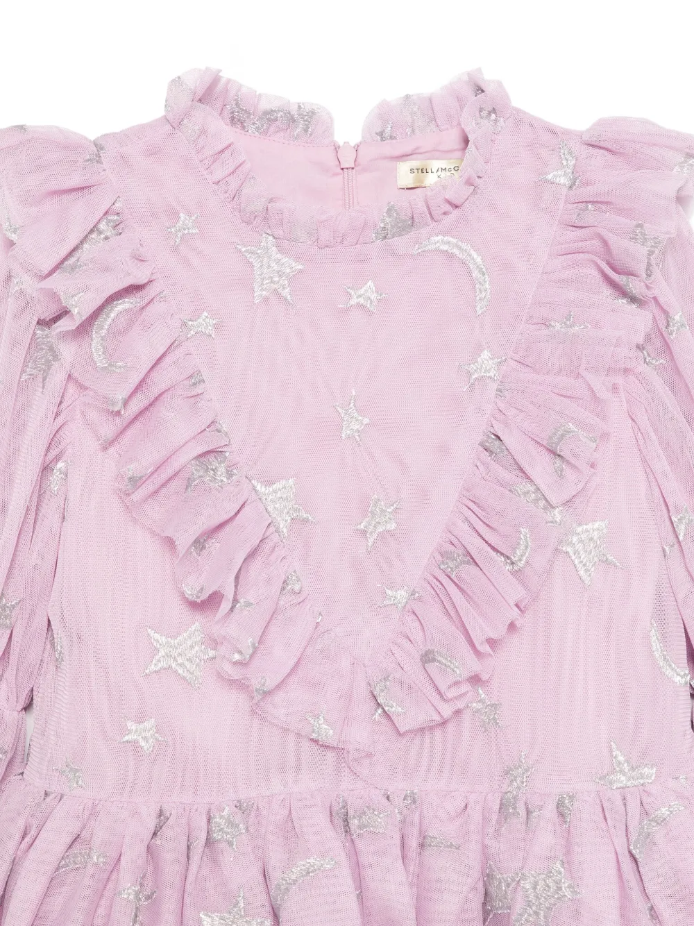 Stella McCartney Kids Jurk met sterpatroon en ruches Paars