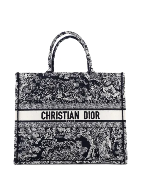Christian Dior Pre-Owned Book Embroidered Canvas Large tote bag