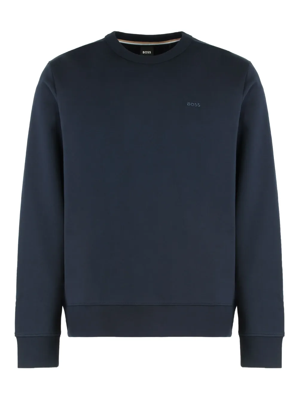 Hugo Boss Logo-embroidered Cotton Sweatshirt In Blue