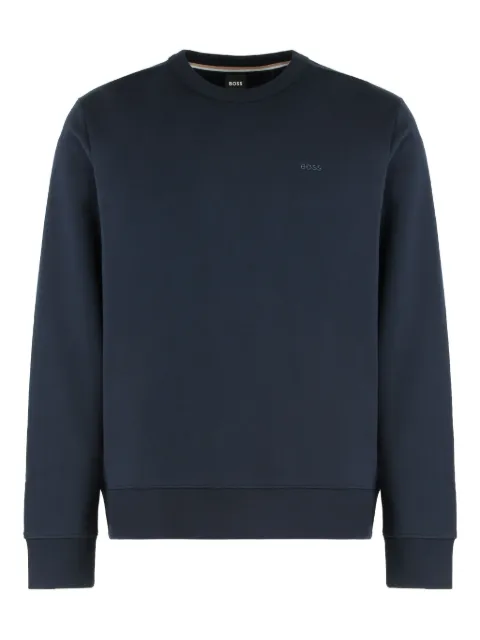 BOSS sudadera de algodón con logo bordado