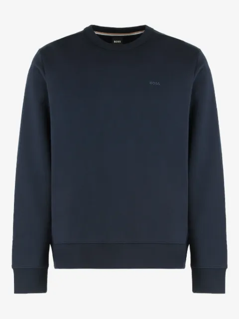 BOSS logo-embroidered cotton sweatshirt