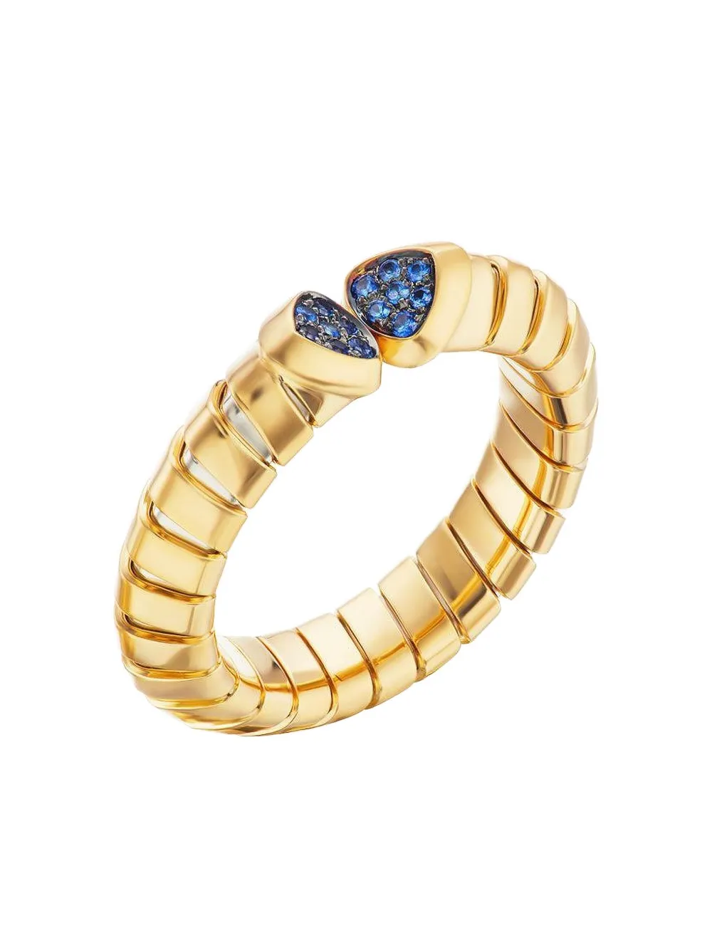 MARINA B 18K yellow gold and sterling silver Trisolina blue sapphire ring - Oro