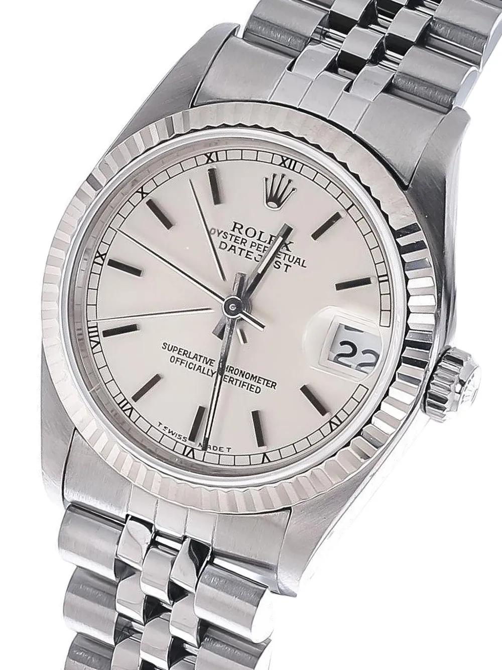 Pre-owned Rolex 1988 Jubilee Datejust 31mm In White