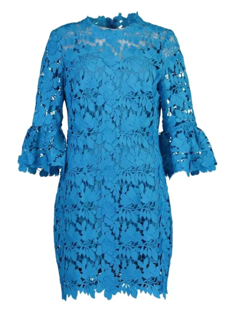 Monique Lhuillier bell-sleeve lace mini dress