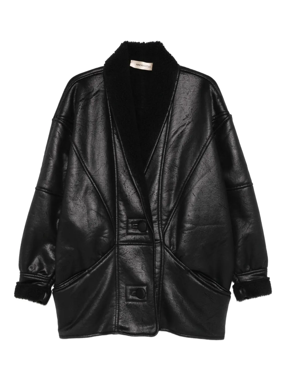 Nineminutes buttoned faux-fur jacket | Black | Image 1