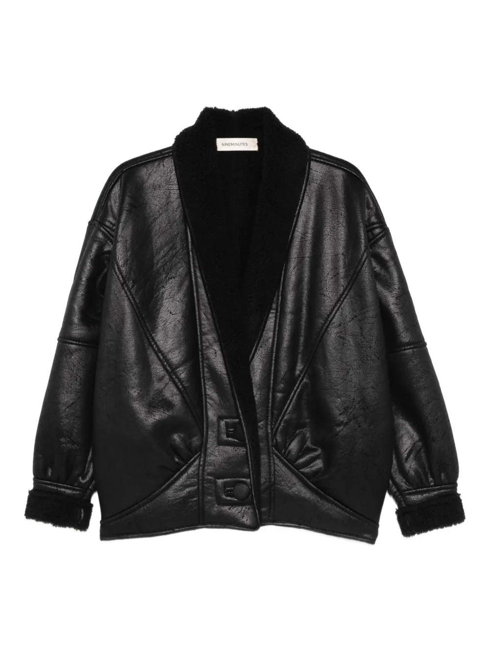 Nineminutes shearling trim jacket | Black | Image 1